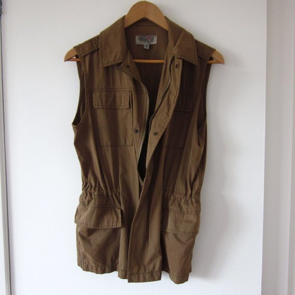 Urban Outfitters - Ecoté - Brown Utility Sleeveless Jacket - Picture 1 of 8